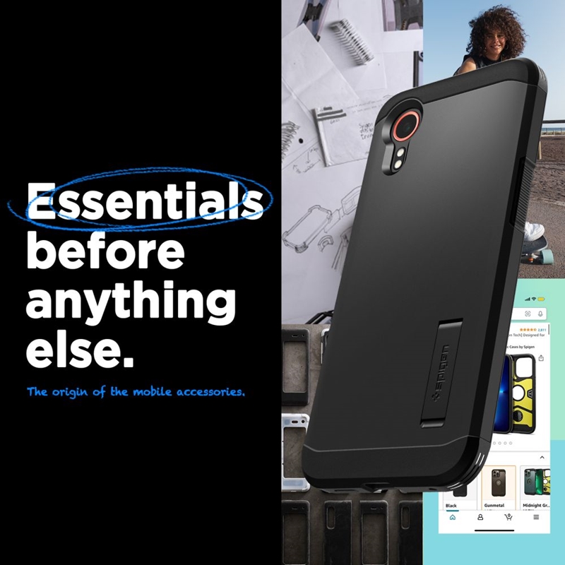 coque samsung galaxy xcover 7 tough armor spigen noir réf 1571