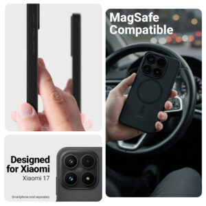 coque xiaomi 17 hybrid matte magnetic crong noir