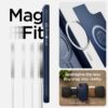 coque iphone 14 plus mag armor spigen bleu marine