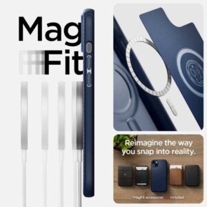 coque iphone 14 plus mag armor spigen bleu marine