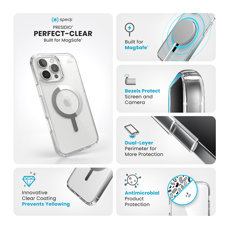 coque iphone 16 pro max presidio perfect clear speck transparent