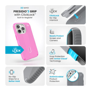 coque iphone 16 pro presidio2 grip speck rose