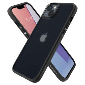 coque iphone 15 plus ultra hybrid spigen noir mat