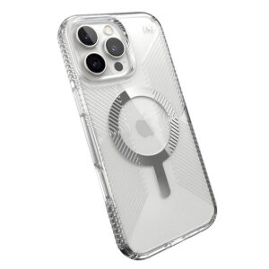 coque iphone 16 pro max presidio perfect clear speck transparent chrome finish