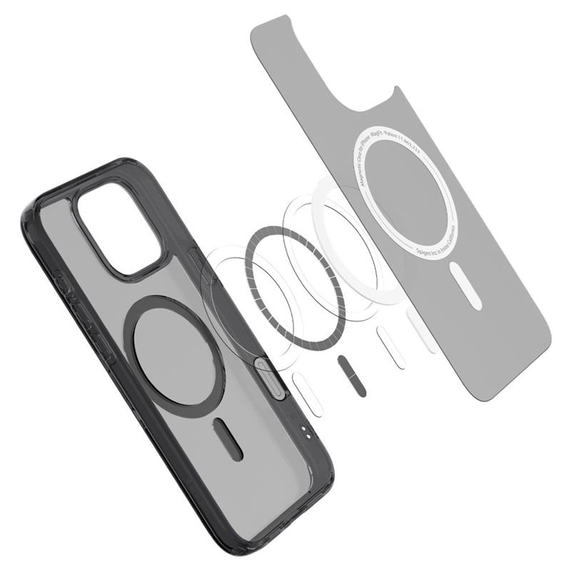 coque iphone 16 pro ultra hybrid spigen noir givré