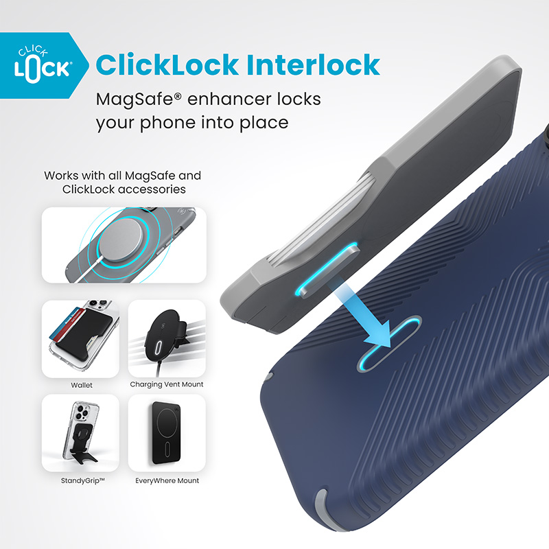 coque iphone 16 pro max presidio2 grip speck bleu côtier dust gray