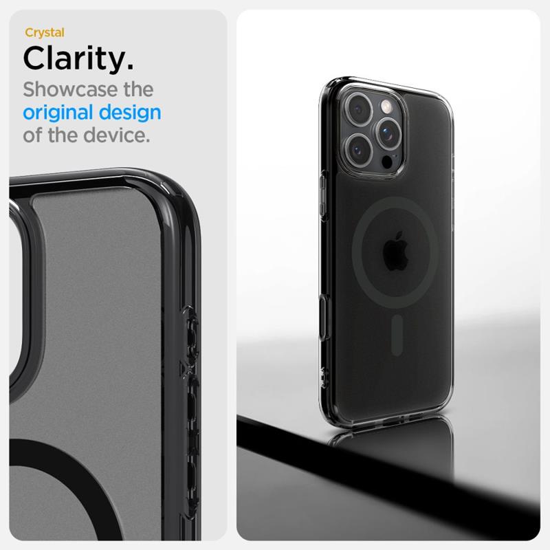 coque iphone 16 pro ultra hybrid spigen noir givré