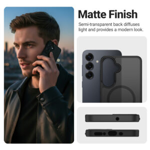 coque samsung galaxy s25 hybrid matte magnetic crong bleu marine