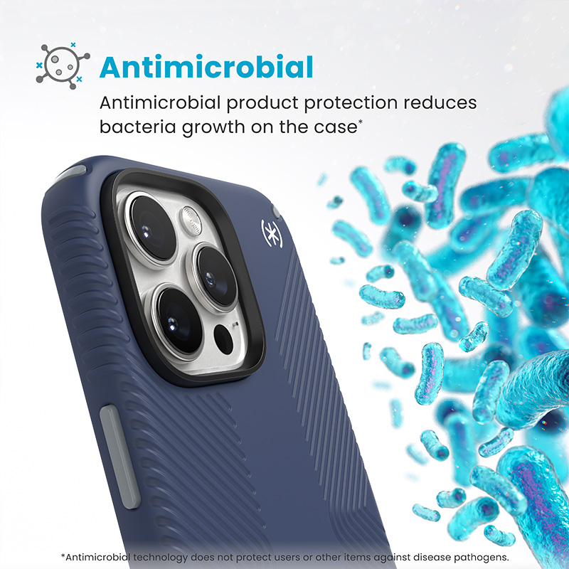coque iphone 16 pro max presidio2 grip speck bleu côtier dust gray
