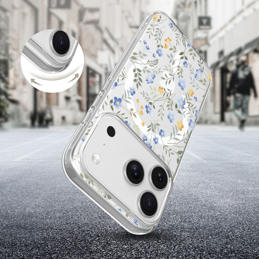 coque iphone 17 pro tech protect flexair fleurs