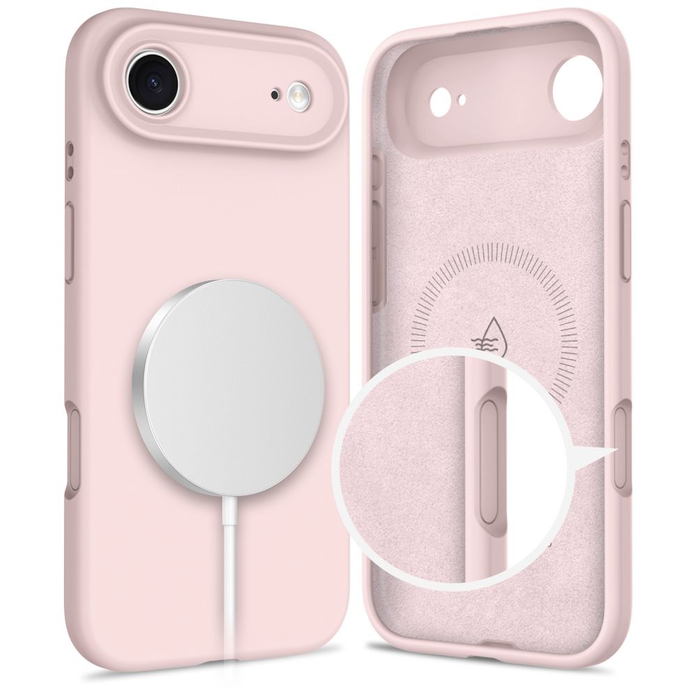 coque iphone 17 air tech protect silicone magsafe rose