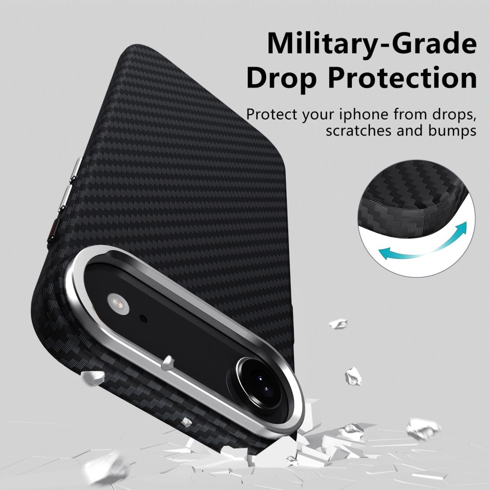 coque iphone 17 air tech protect ion carbon argent