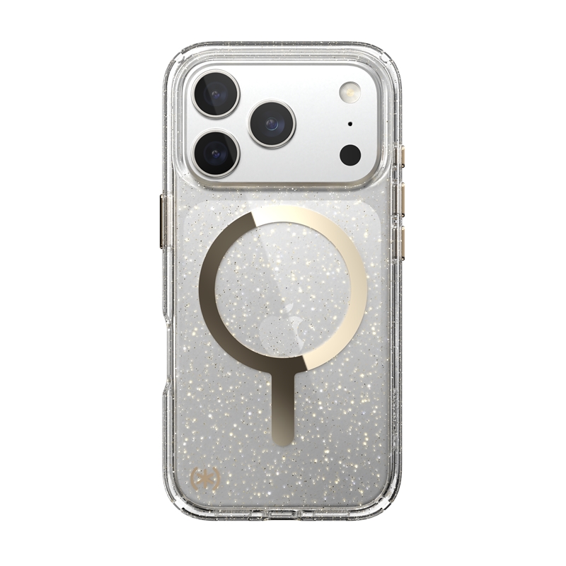 coque iphone 17 pro presidio lux speck disco gold metallic