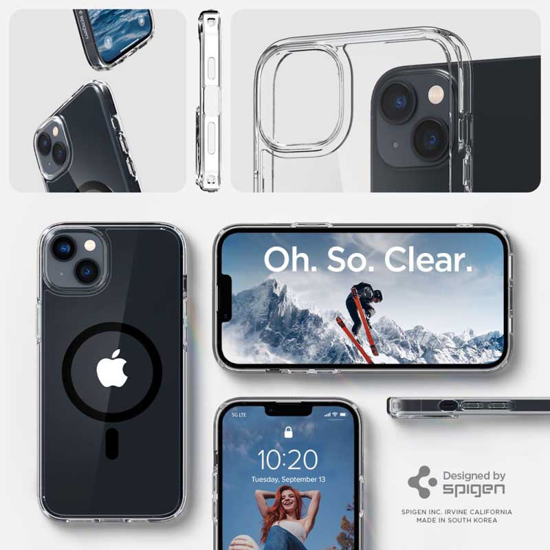 coque iphone 15 plus ultra hybrid mag spigen noir