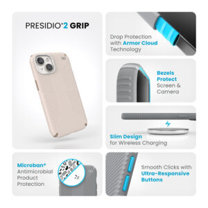 coque iphone 16e presidio2 grip speck blanc crème