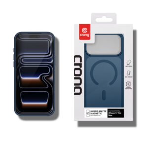 coque iphone 17 pro max hybrid matte magnetic crong bleu marine