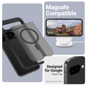 coque google pixel 10a hybrid matte magnetic crong noir