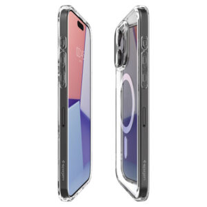 coque iphone 15 pro ultra hybrid mag spigen blanc