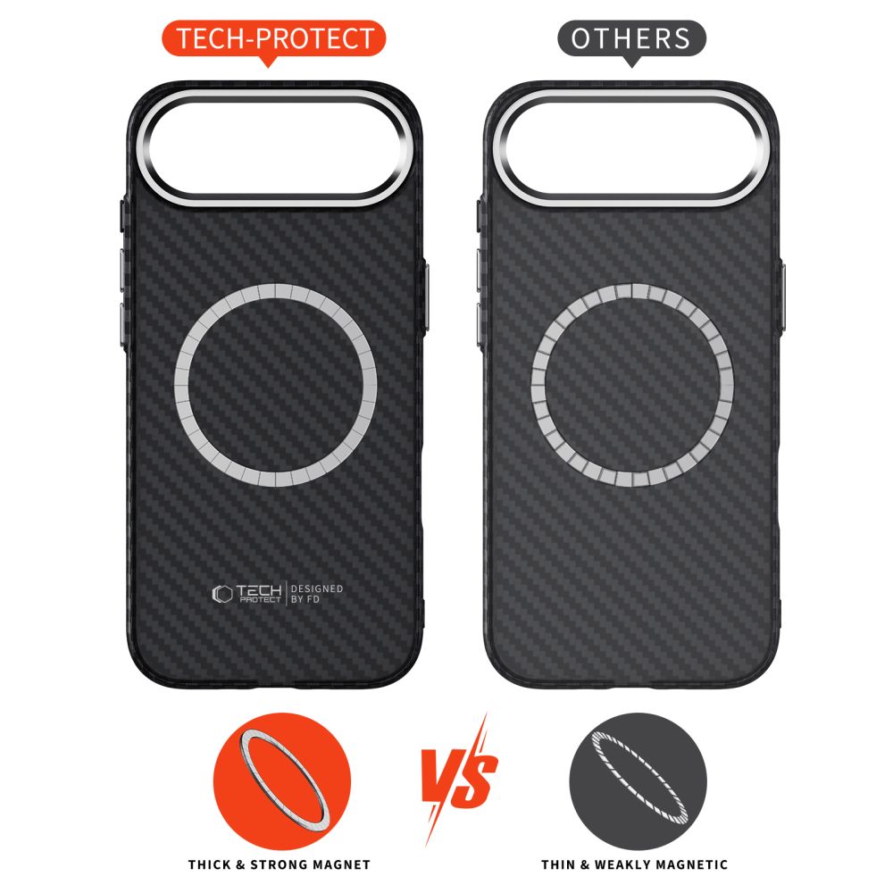 coque iphone 17 air tech protect ion carbon argent