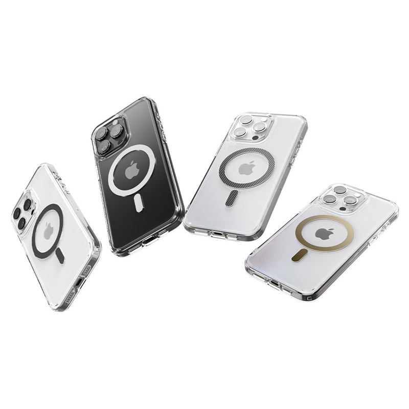 coque iphone 15 pro ultra hybrid mag spigen blanc