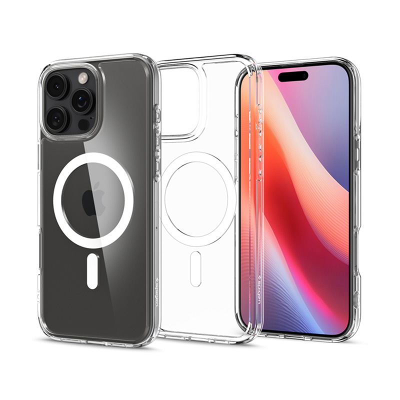 coque iphone 16 pro ultra hybrid mag spigen blanc