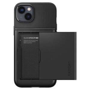coque iphone 15 plus slim armor cs spigen noir