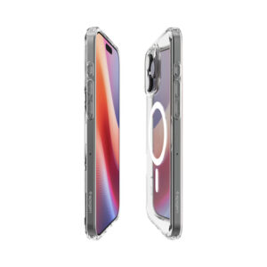 coque iphone 16 pro ultra hybrid mag spigen blanc