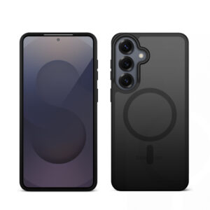 coque samsung galaxy s25 hybrid matte magnetic crong noir
