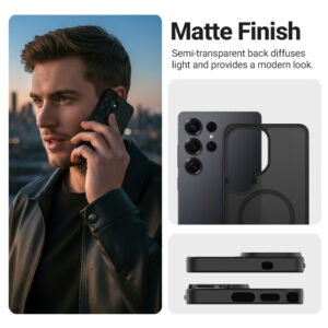 coque samsung galaxy s26 ultra hybrid matte magnetic crong noir
