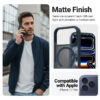 coque iphone 17 pro hybrid matte magnetic crong bleu marine