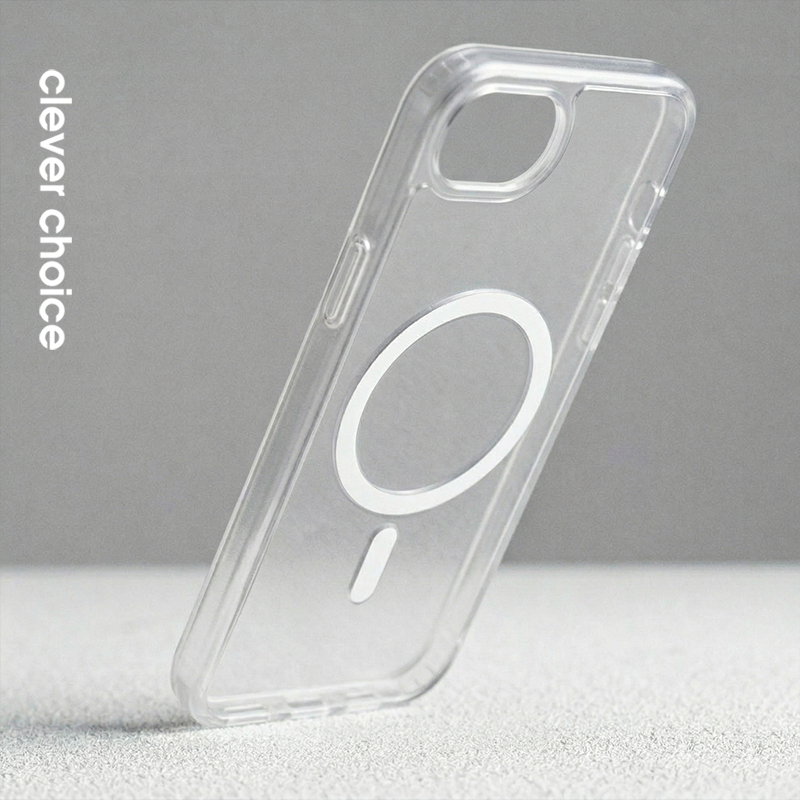 coque iphone 17e hybrid matte magnetic crong blanc