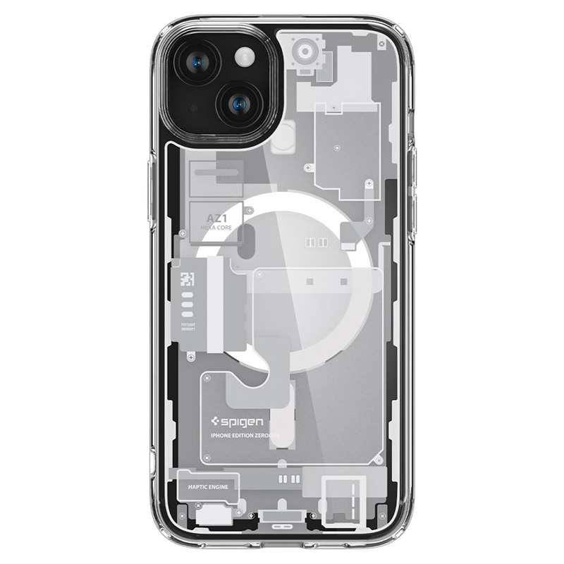coque iphone 15 plus ultra hybrid mag spigen blanc