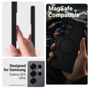 coque samsung galaxy s25 ultra hybrid matte magnetic crong noir