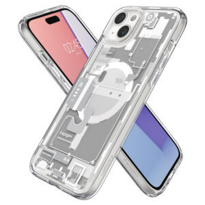 coque iphone 15 plus ultra hybrid mag spigen blanc