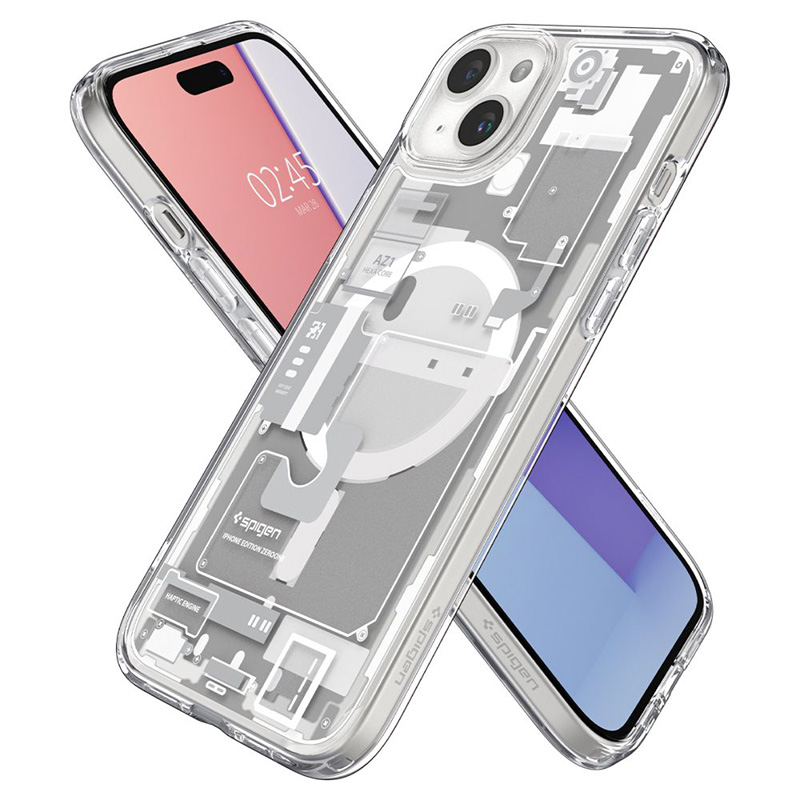 coque iphone 15 plus ultra hybrid mag spigen blanc