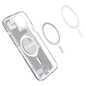 coque iphone 15 plus ultra hybrid mag spigen blanc