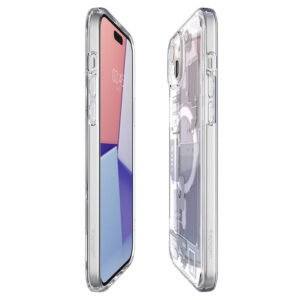 coque iphone 15 plus ultra hybrid mag spigen blanc