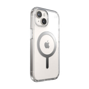 coque iphone 17e presidio perfect clear speck transparent chrome finish