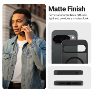 coque google pixel 9 hybrid matte magnetic crong noir