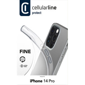 coque iphone 14 pro fine cellularline transparent
