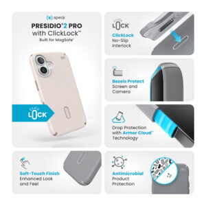 coque iphone 16 presidio2 pro speck blanc crème
