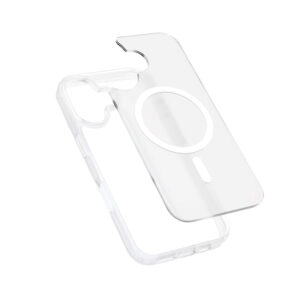 coque iphone 17 hybrid matte magnetic crong blanc