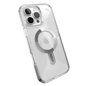 coque iphone 16 pro max presidio perfect clear speck transparent serene silver