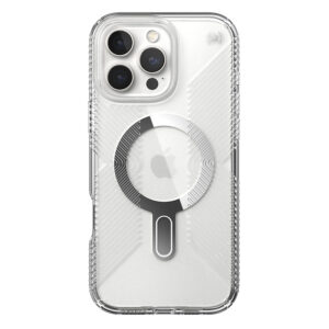 coque iphone 16 pro max presidio perfect clear speck transparent serene silver