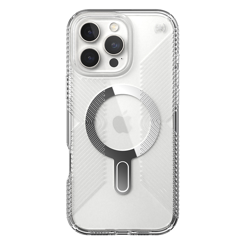 coque iphone 16 pro max presidio perfect clear speck transparent serene silver