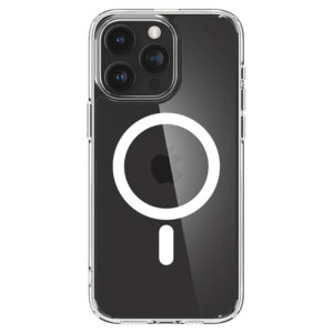 coque iphone 15 pro max ultra hybrid mag spigen blanc