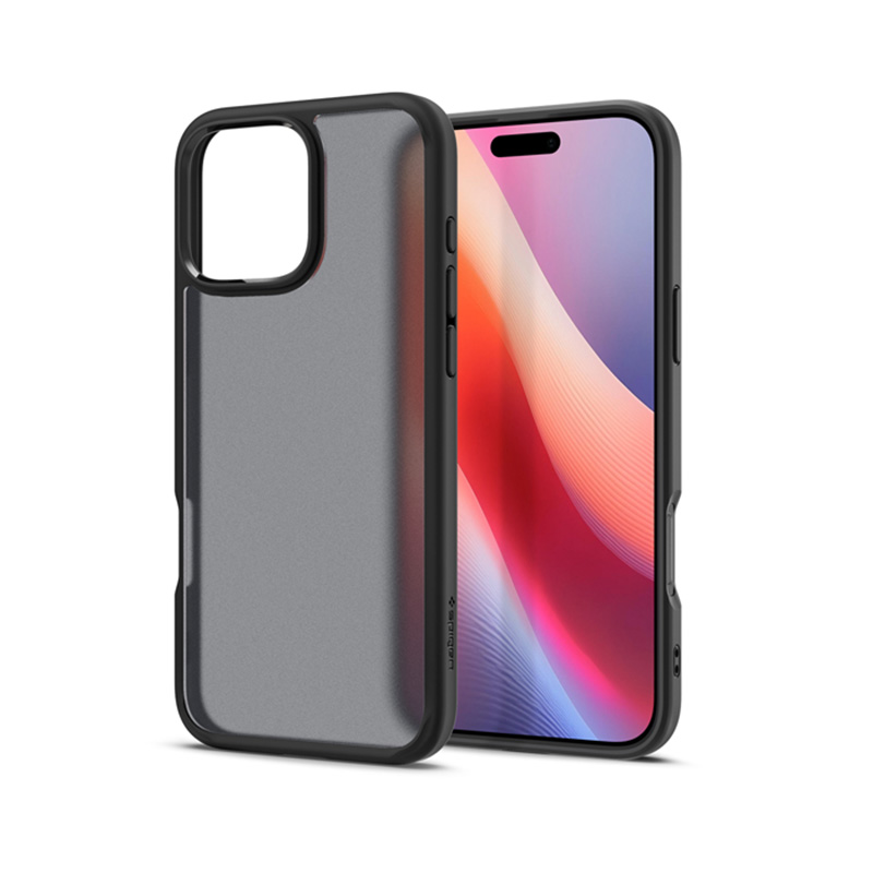 coque iphone 16 pro ultra hybrid spigen noir givré réf 0360