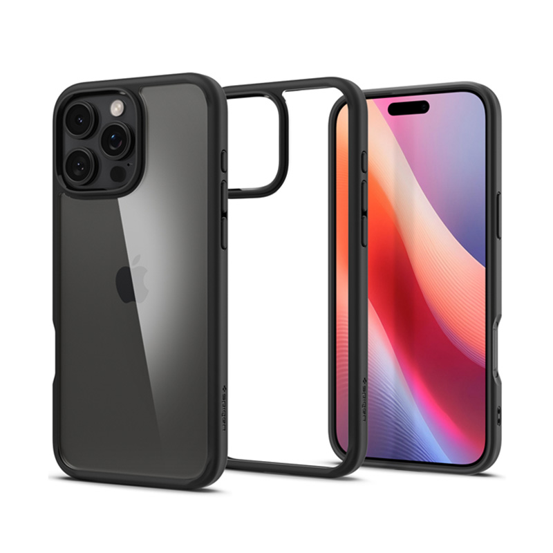 coque iphone 16 pro ultra hybrid spigen noir mat
