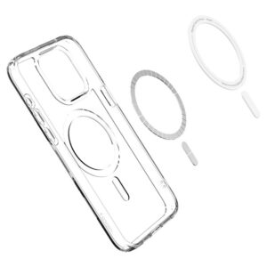 coque iphone 15 pro max ultra hybrid mag spigen blanc