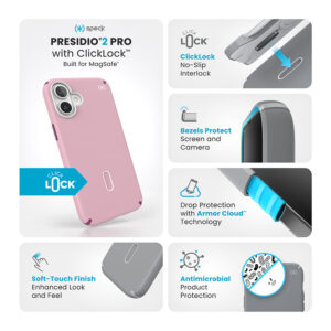 coque iphone 16 plus presidio2 pro speck rose